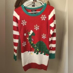 Hooked up by I.O.T ugly Christmas dress dinosaur
